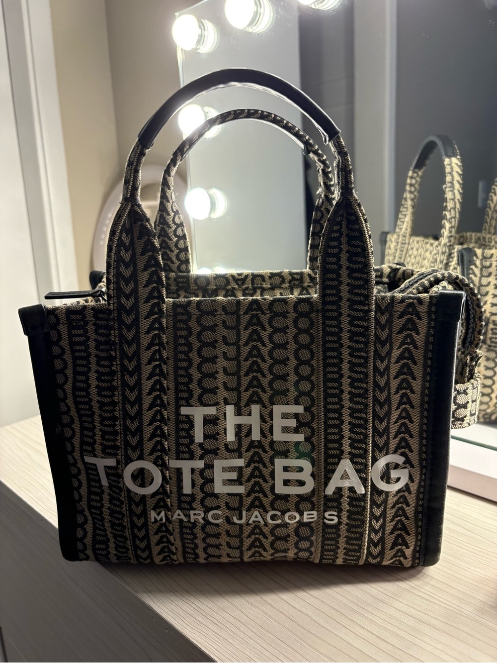 Marc Jacobs Beige and Black The Tote Bag